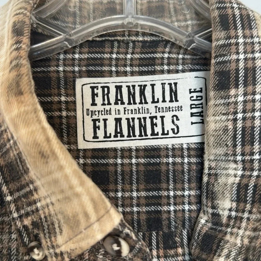 Franklin Flannels Upcycled Bleached Button Down F… - image 2